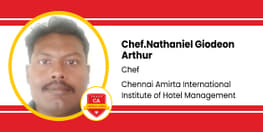 Interview Chef Nathaniel Giodeon Arthur Chef at Chennai Amirta International Institute of Hotel Management Bangalore